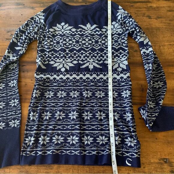 Climawear Nordic Base Layer Navy White Snowflake Stretch Thumbhole Sz S - Picture 8 of 8